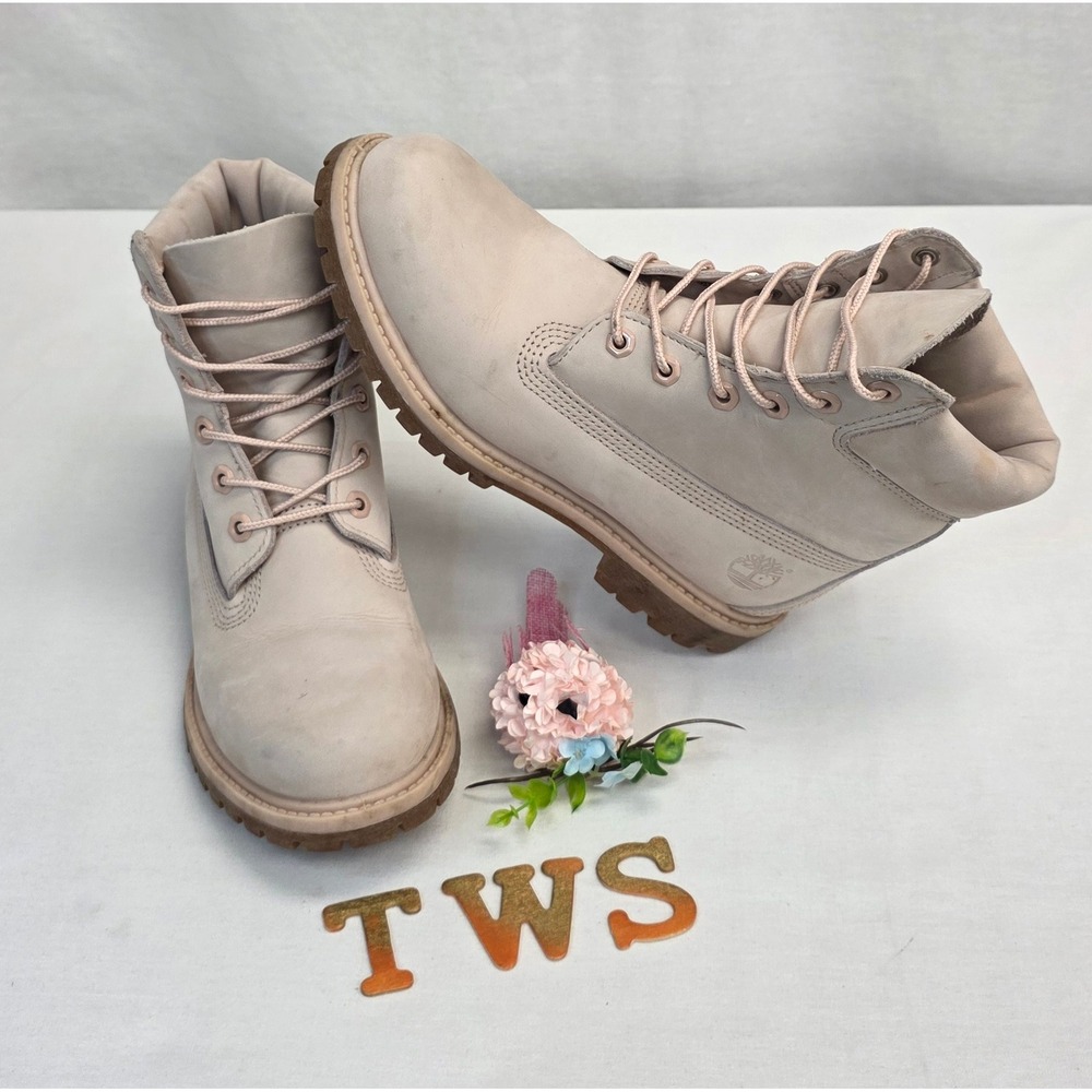 Timberland 6 Inch Premium Waterproof Boots Pink Leather A1K3Z Womens 8 W